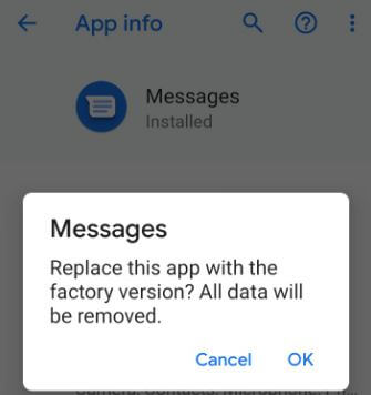 Desinstalar atualização de aplicativos no Android 9 Pie