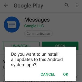 Como desinstalar aplicativos de atualização no Android 9 Pie