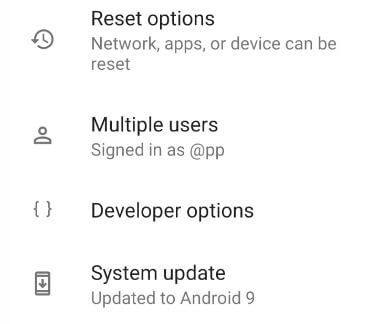 Como verificar a atualização do software do sistema Android 9