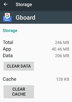 Limpar cache do aplicativo de teclado Gboard no Android