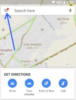 Como excluir todo o histórico de pesquisa do Google Maps no Android