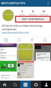 Como editar o perfil no Instagram do telefone Android