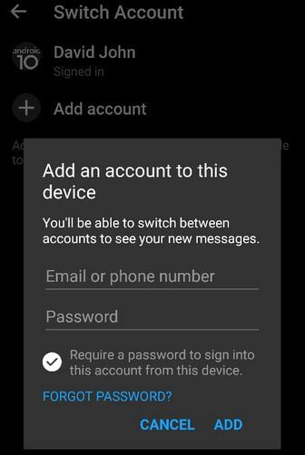 Como adicionar várias contas do Facebook Messenger em seu telefone Android