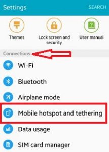 Toque no ponto de acesso móvel e tethering em conexões