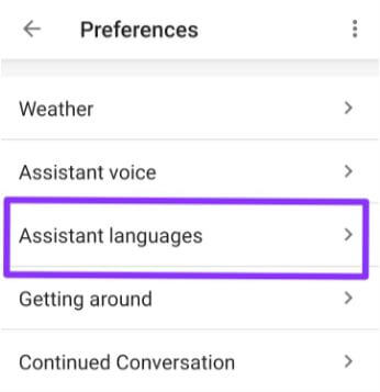 Alterar os idiomas do assistente no dispositivo Android Pie