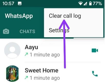 Como excluir o histórico de chamadas do WhatsApp do Android