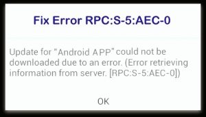 corrigir erro da Google Play Store RPC S-7