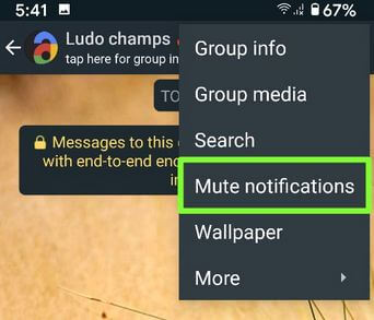 Silenciar notificações no WhatsApp Android