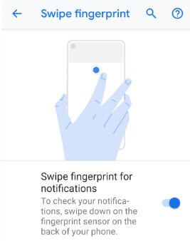 Como ativar o gesto de deslizar com a impressão digital no Pixel 3 Pie
