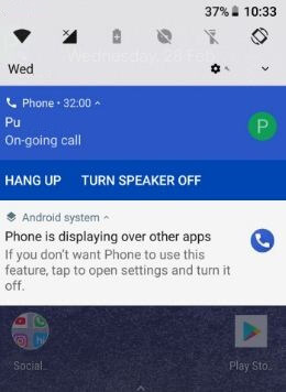 Messenger está exibindo notificação sobre outros aplicativos no galaxy S9 plus