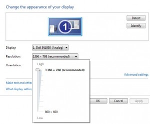 Alterar resolução de tela do Windows 7 PC